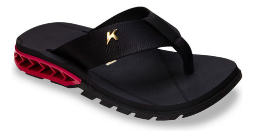 Sandália Masculina E Feminina Rakka L7 Preto E Rosa Kenner