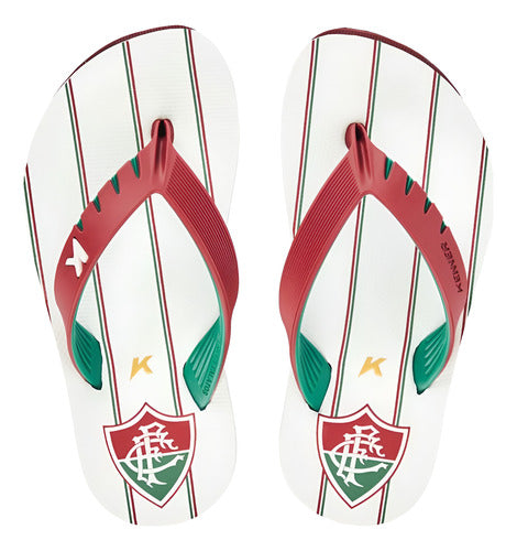 Chinelo Infantil Kenner Fluminense Kids - Branco E Vermelho